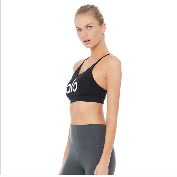 NEW ALO Yoga Starlet Black/White Sports Bra - Picture 2 of 5